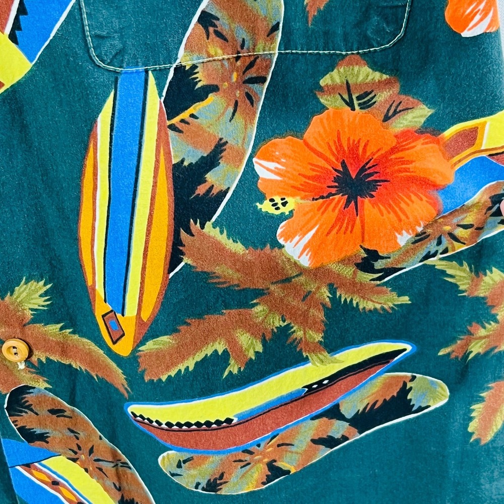 Tamare Vintage Hawaiian Shirt M Made in Hawaii Aloha Surfboard Hibiscus Cotton - Picture 8 of 13